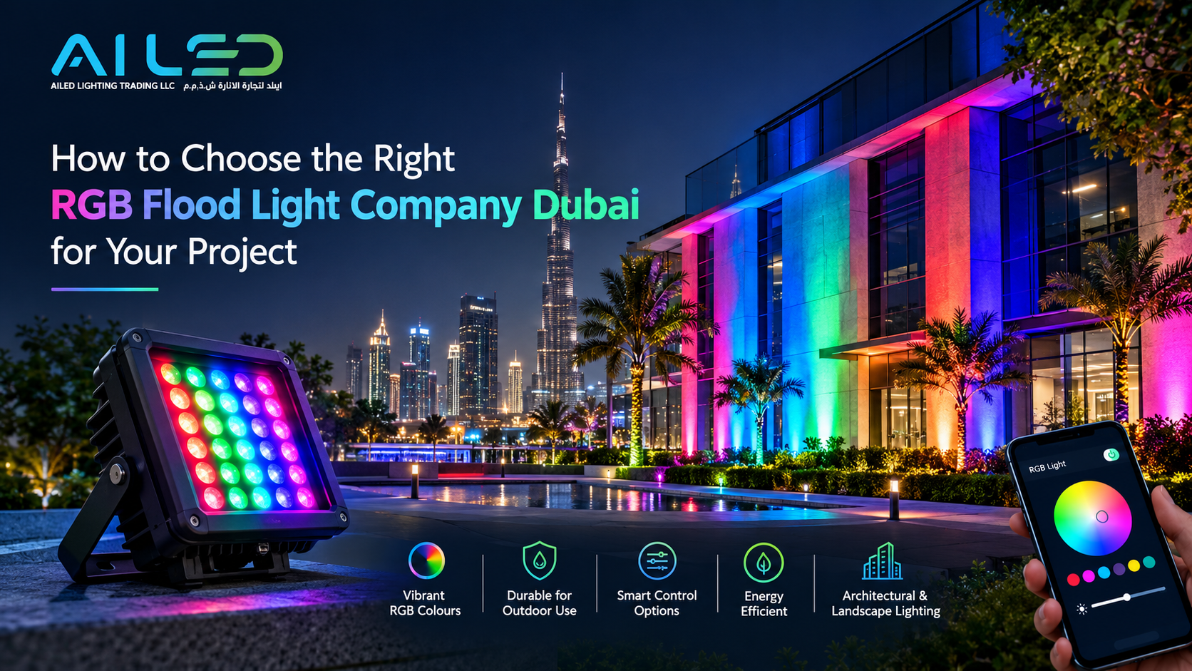 Right RGB Flood Light Company Dubai
